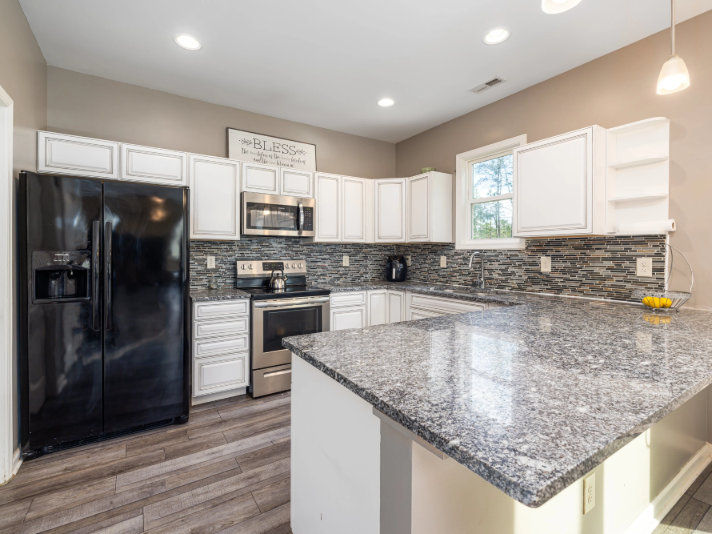 Granite countertops in a compact Surprise AZ kitchen