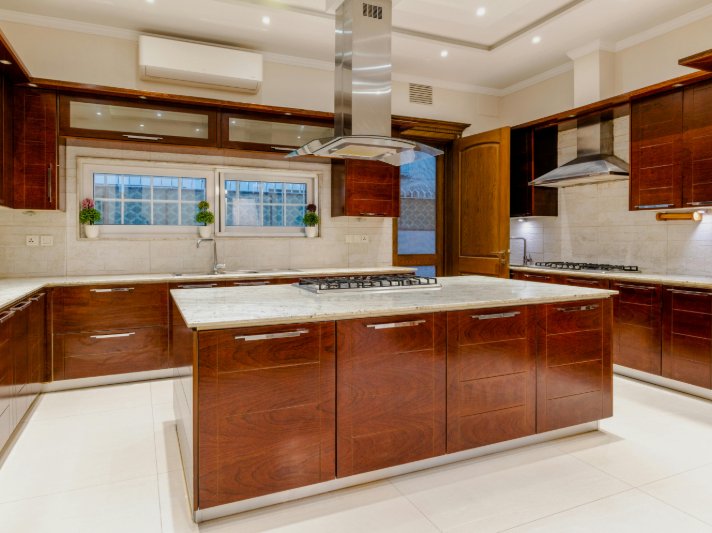 Large kitchen remodel with wood cabinets